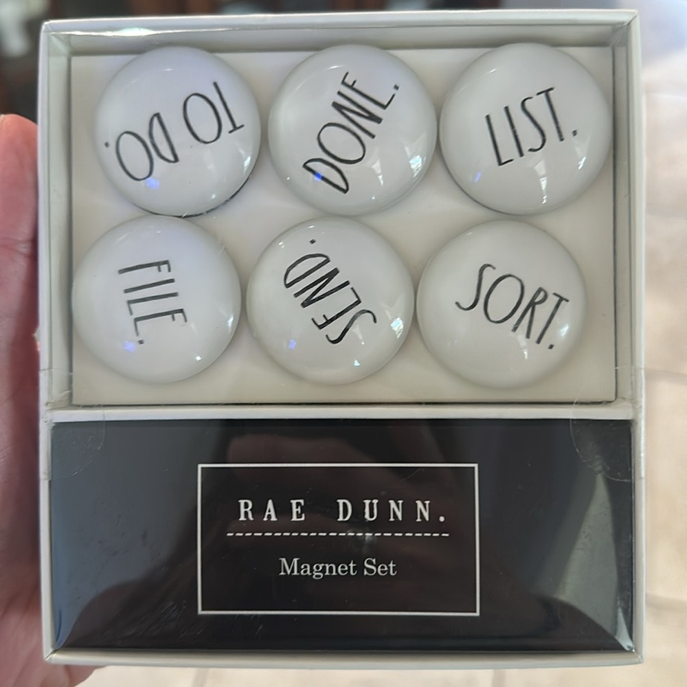 Rae Dunn 6 Glass Domed Magnets